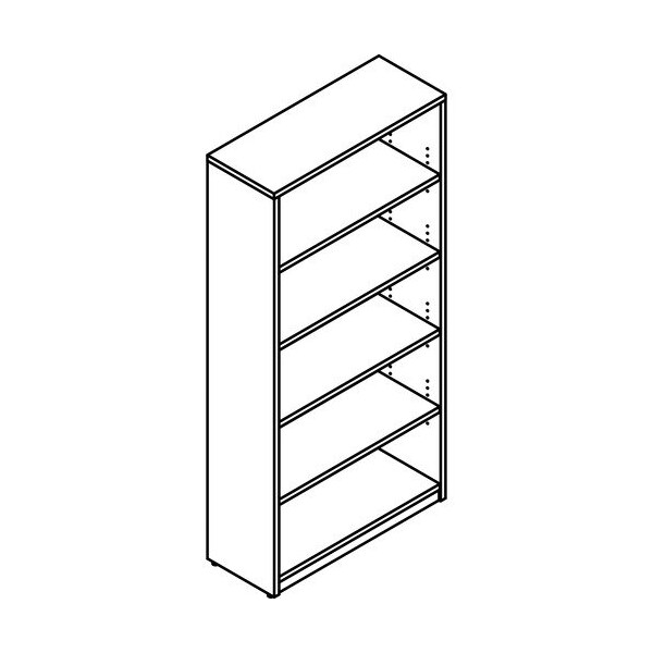 Groupe Lacasse Bookcase, 4 Shelf, 36inWx14inDx73-3/8inH, Niagara - LASM1SB367314A