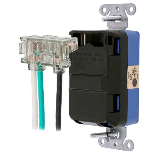 Hubbell Receptacle, 15 A Amps, 125V AC, Flush Mount, Standard Duplex Outlet, 5-15R, Blue - SNAP5262S