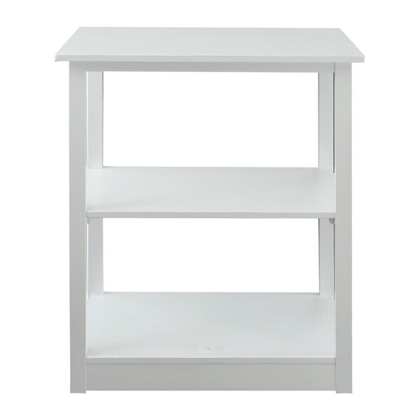 Casual Home Adams 3-Shelf Bookcase with Concealed Sliding Track, Concealment Furniture - White - 615-41