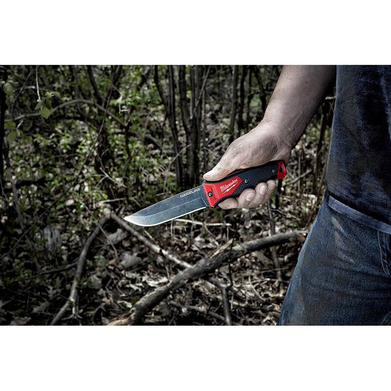Milwaukee 5 in. Hardline AUS-8 Steel Fixed Blade Knife - 48-22-1928