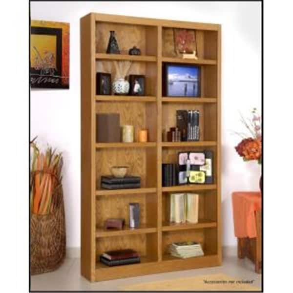 Convenience Concepts Double Wide Bookcase, Dry Oak Finish 12 Shelves - HI472079
