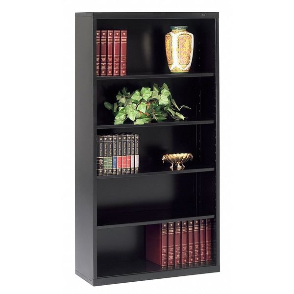 Tennsco 5-Shelf Stationary Bookcase, 66"x34-1/2" Black - B-66BK