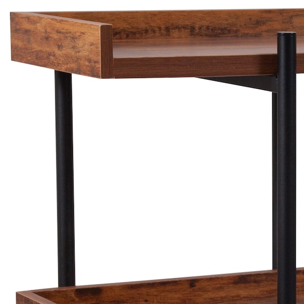 Flash Furniture 3 Shelf 35"H Rustic Wood Grain Finish Display Unit - JN-2542B3-GG