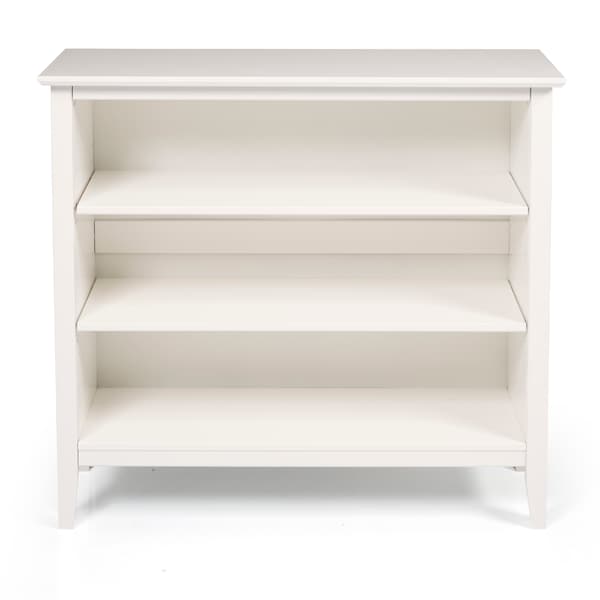 Alaterre Furniture Simplicity Wood 34"H Under-Window 3-Shelf Bookcase, White - AJSP04WH