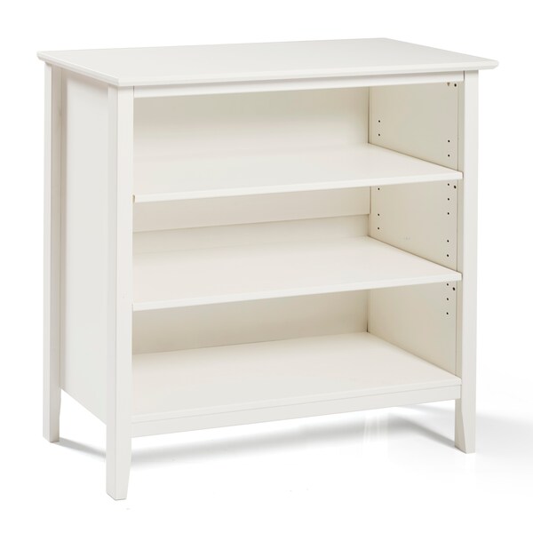 Alaterre Furniture Simplicity Wood 34"H Under-Window 3-Shelf Bookcase, White - AJSP04WH