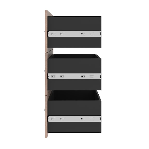 Bestar Pur 3 Drawer Set for Pur 25W Shelving Unit in rustic brown - 26163-000009
