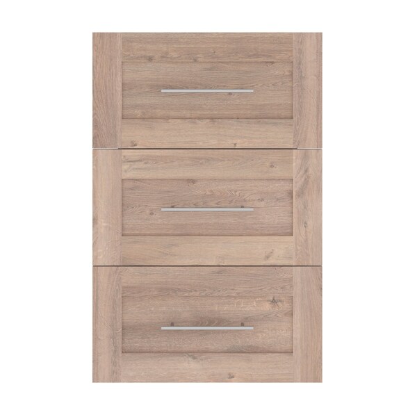 Bestar Pur 3 Drawer Set for Pur 25W Shelving Unit in rustic brown - 26163-000009