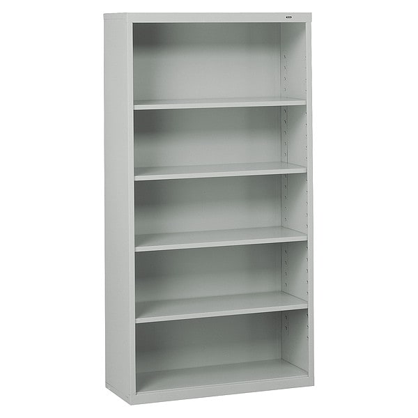 Tennsco 5-Shelf Stationary Bookcase, 66"x34-1/2" Light Gray - B-66LG