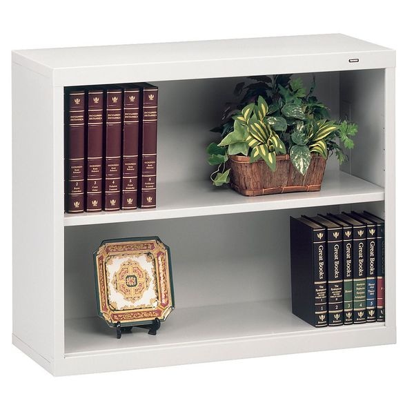 Tennsco 2-Shelf Stationary Bookcase, 28"x34-1/2" Light Gray - B-30LG