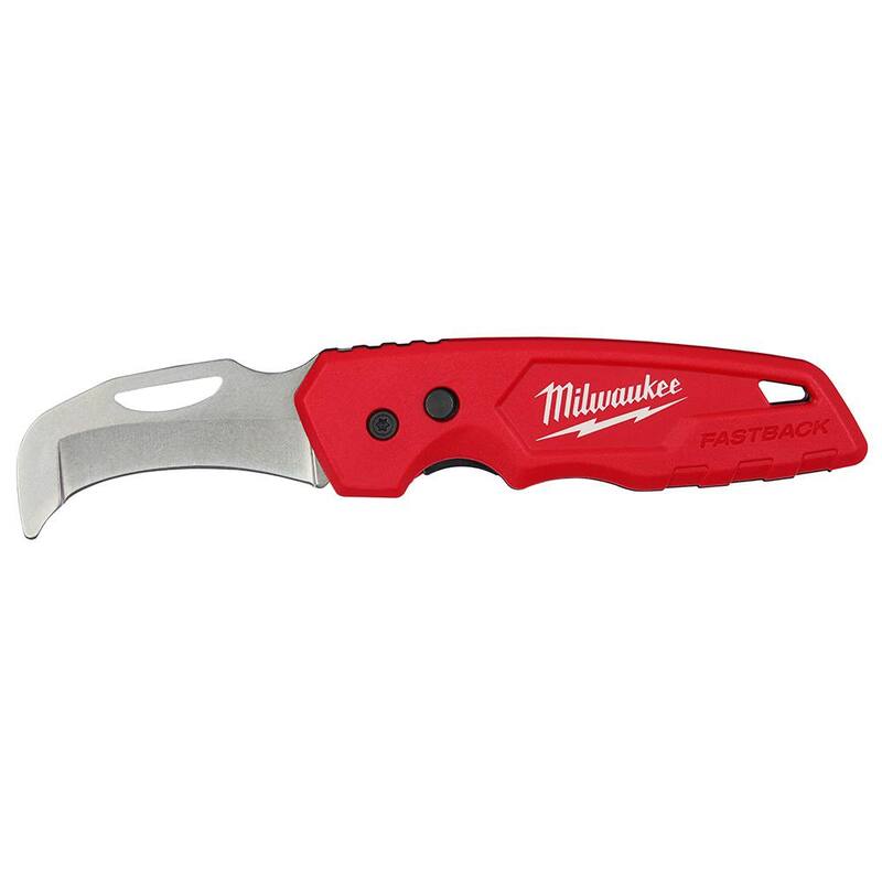Milwaukee FASTBACK Stainless Steel Blunt Tip Hawkbill Folding Knife with 2.45 in. Blade - 48-22-1526