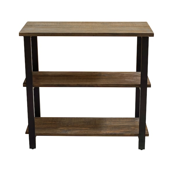 Alaterre Furniture Pomona 31"H 2-Shelf Metal and Solid Wood Under-Window Bookcase - AMBA1420
