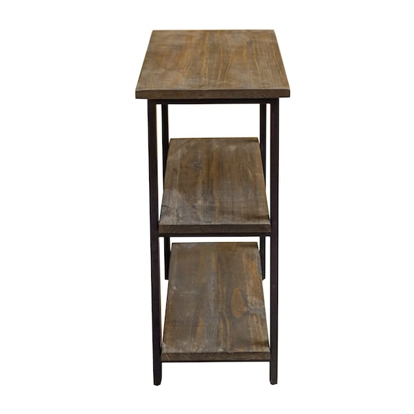 Alaterre Furniture Pomona 31"H 2-Shelf Metal and Solid Wood Under-Window Bookcase - AMBA1420