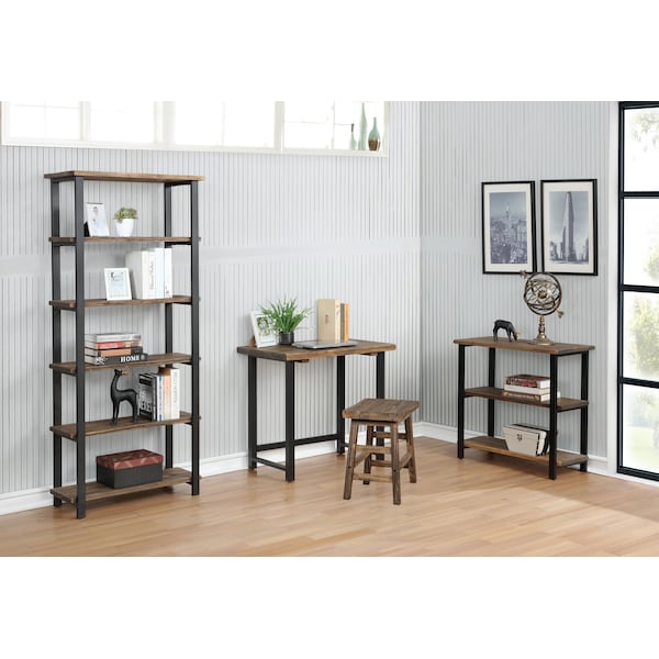 Alaterre Furniture Pomona 31"H 2-Shelf Metal and Solid Wood Under-Window Bookcase - AMBA1420