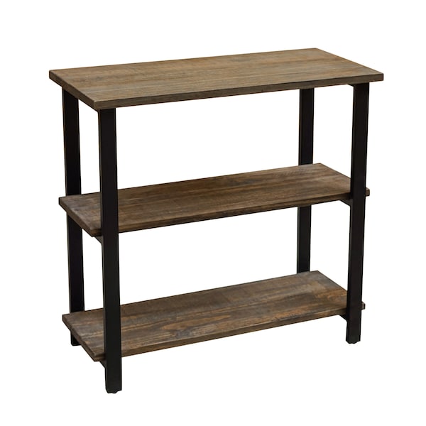 Alaterre Furniture Pomona 31"H 2-Shelf Metal and Solid Wood Under-Window Bookcase - AMBA1420