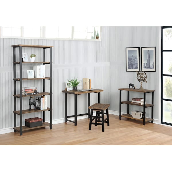 Alaterre Furniture Pomona 31"H 2-Shelf Metal and Solid Wood Under-Window Bookcase - AMBA1420