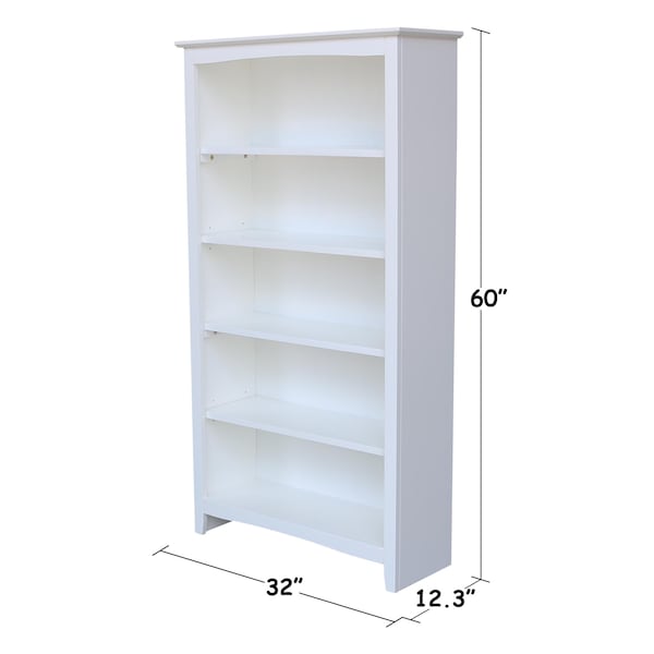 International Concepts Shaker Bookcase, 60"H, White - SH08-3226A