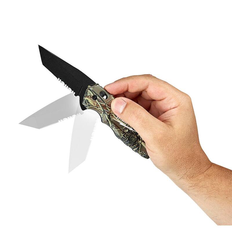 Milwaukee FASTBACK Camo Stainless Steel Spring Assisted Folding Knife with 2.95 in. Blade - 48-22-1535