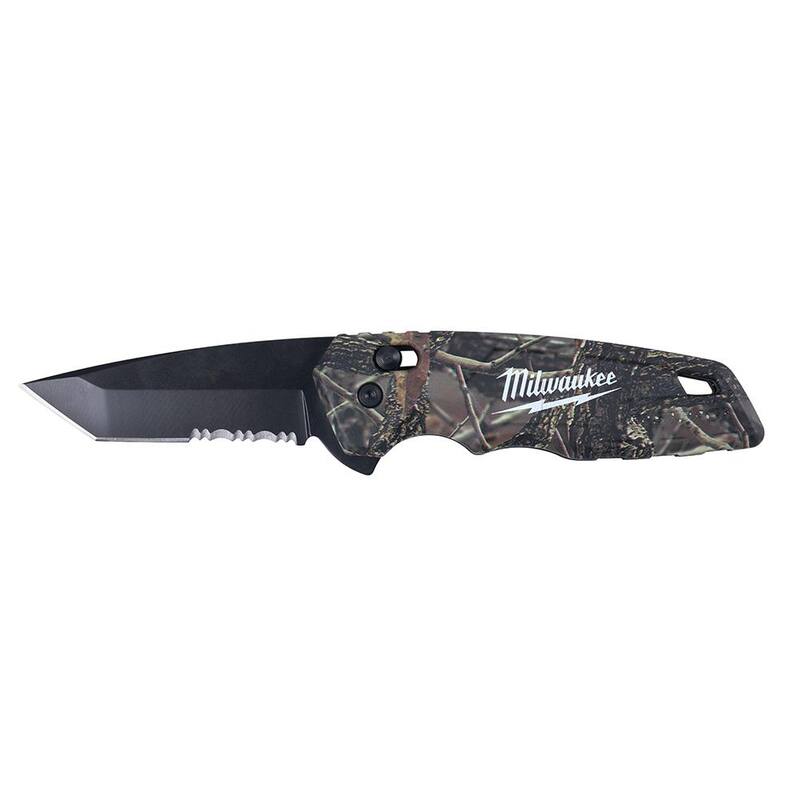 Milwaukee FASTBACK Camo Stainless Steel Spring Assisted Folding Knife with 2.95 in. Blade - 48-22-1535