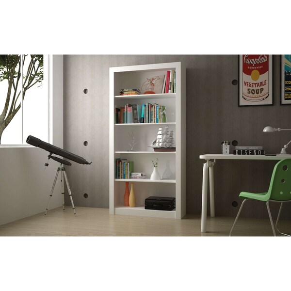 Manhattan Comfort Bookcase 1.0, 5 Shelves, White - 27AMC6