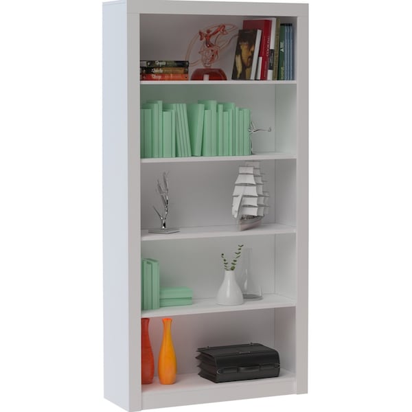 Manhattan Comfort Bookcase 1.0, 5 Shelves, White - 27AMC6