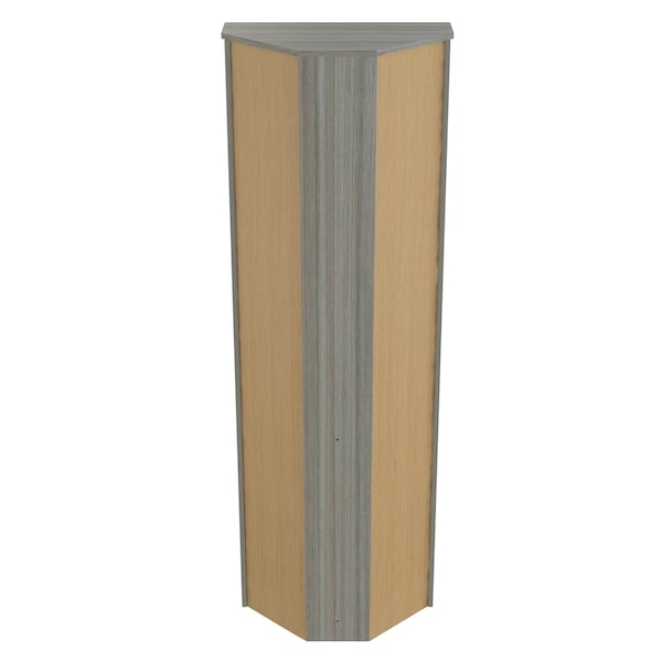 Inval Corner Bookshelf Wall Unit 70.02 in. H 5-shelf with Closed Storage in Smoke Oak - BE-10704
