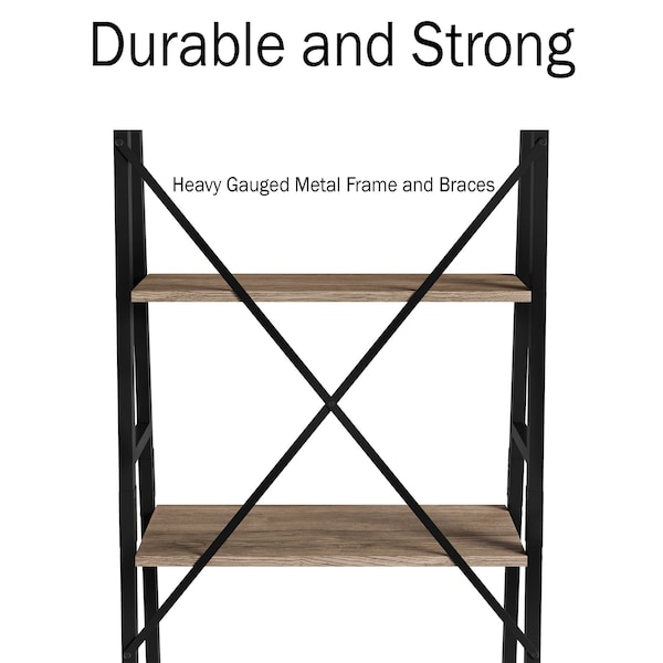 Hastings Home 4-Tier Ladder-Style Bookcase, Gray - 837541PJL
