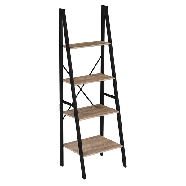 Hastings Home 4-Tier Ladder-Style Bookcase, Gray - 837541PJL