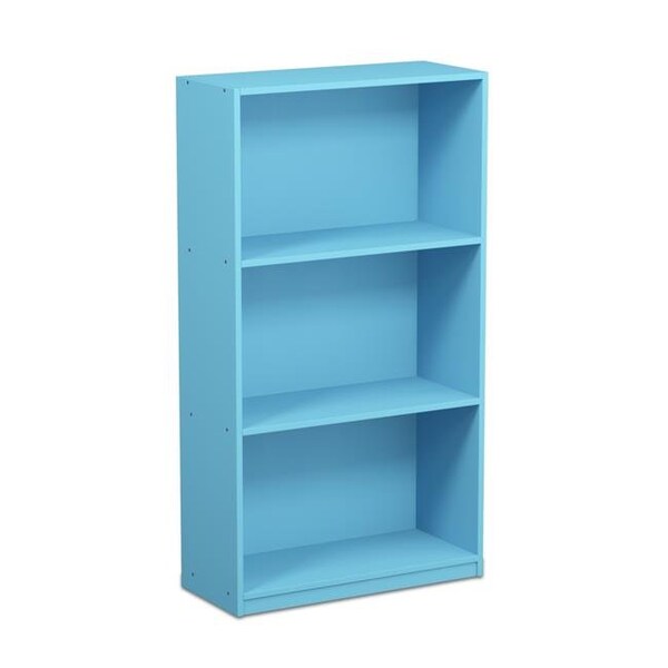 Furinno Furinno 99736LBL Basic 3-Tier Bookcase Storage Shelves - Light Blue - 99736LBL