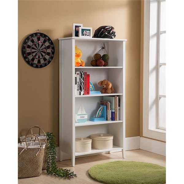 Kb KB BK125 52 x 28 x 12 in. 4 Tier Bookcase - White - BK125