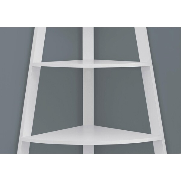 Homeroots 60 in. White Corner Accent Etagere Bookcase - 332801