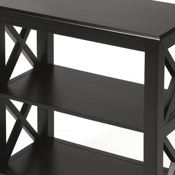 Homeroots 25 x 22 x 12 in. Vance Black Licorice Bookcase - 389562
