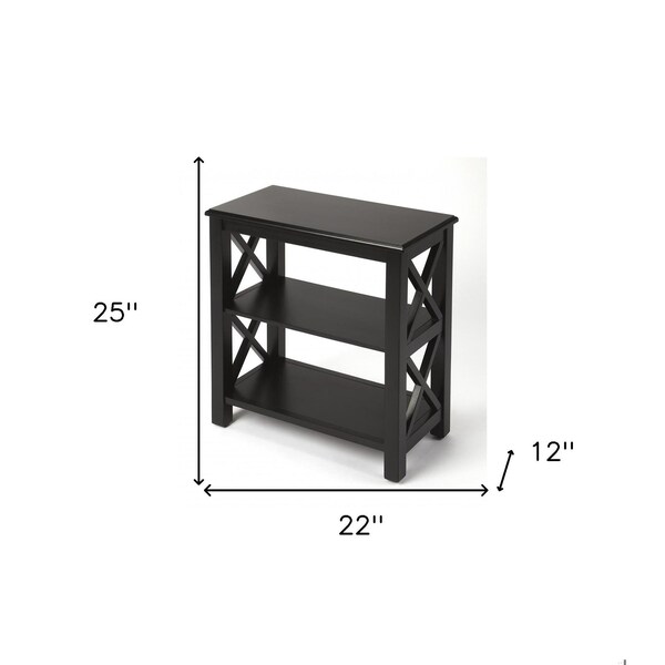 Homeroots 25 x 22 x 12 in. Vance Black Licorice Bookcase - 389562
