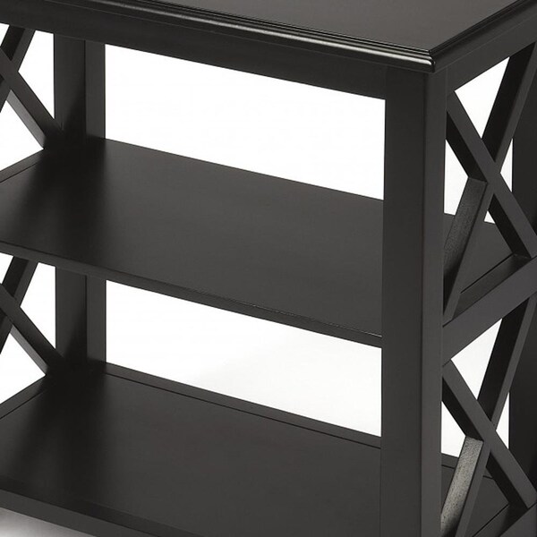 Homeroots 25 x 22 x 12 in. Vance Black Licorice Bookcase - 389562