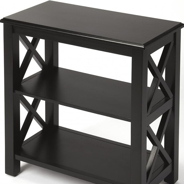 Homeroots 25 x 22 x 12 in. Vance Black Licorice Bookcase - 389562