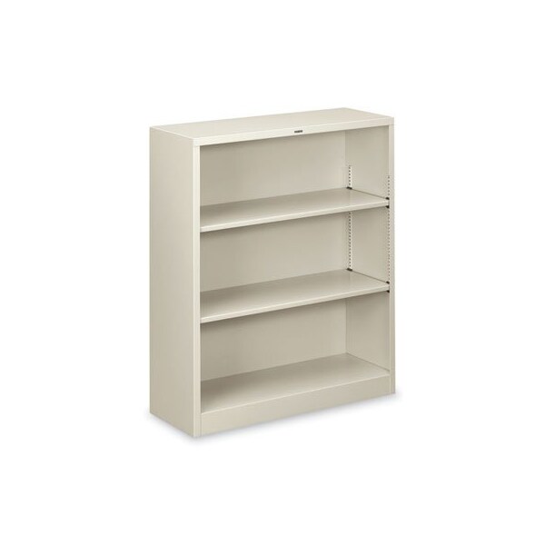 Hon HON, Metal Bookcase, Three-Shelf, 34-1/2w X 12-5/8d X 41h, Light Gray - S42ABCQ