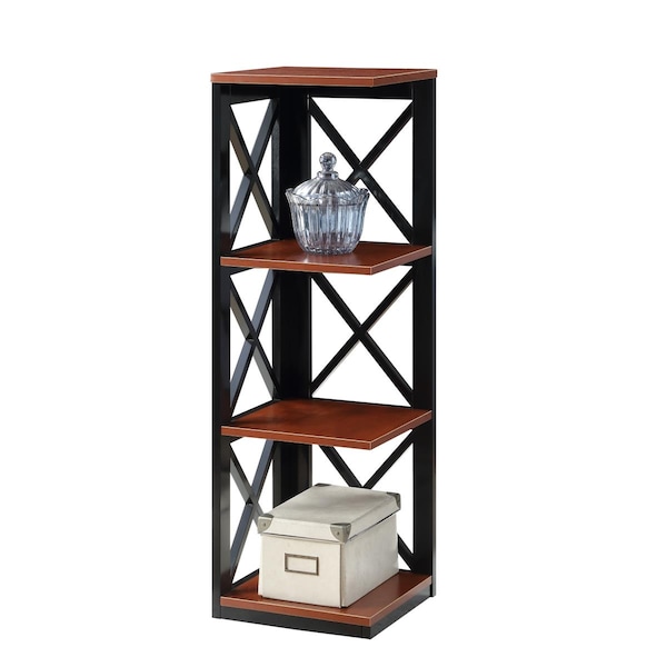 Convenience Concepts Oxford Corner Bookcase, Cherry Black - 3 Tier - 203070CH