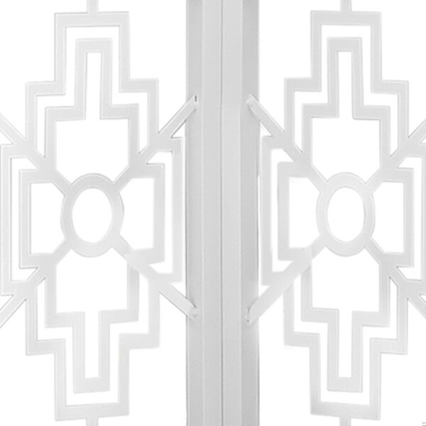 Homeroots 15.5 x 11 x 61.5 in. White Metal Corner Etagere Bookcase - 366068