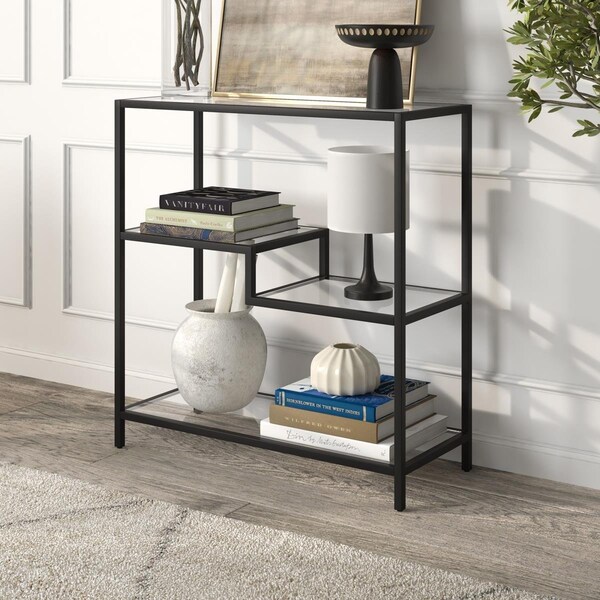 Henn & Hart 36 in. Johann Blackened Bronze Bookcase - BK1050