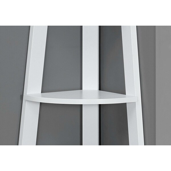 Homeroots 72 in. White Particle BoardLaminate & MDF Corner Bookshelf - 332852