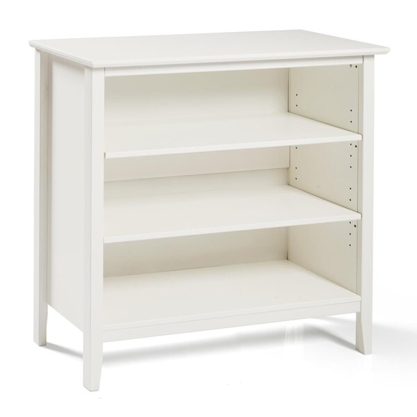 Kd Cama De Bebe 34 in. Simplicity Wood Under-Window 3-Shelf Bookcase, White - KD3239648
