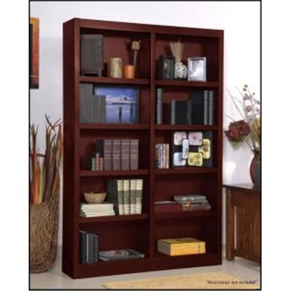 Convenience Concepts Double Wide Bookcase, Cherry Finish 10 Shelves - HI678580