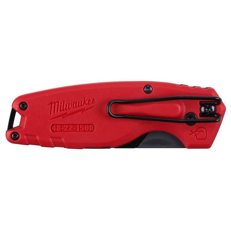 Milwaukee FASTBACK Compact Folding Utility Knife (3-Piece) with Utility Blade (50-Pack) - 48-22-1500-48-22-1500-48-22-1500-48-22-1