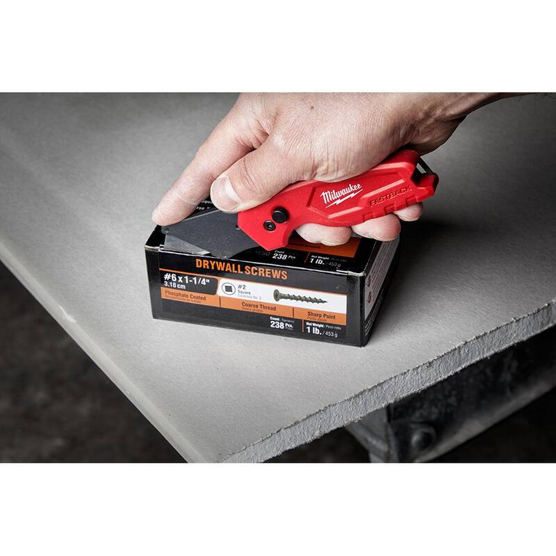 Milwaukee FASTBACK Compact Folding Utility Knife (3-Piece) with Utility Blade (50-Pack) - 48-22-1500-48-22-1500-48-22-1500-48-22-1