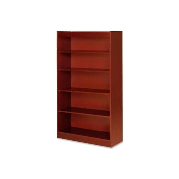 Sp Richards Lorell 5-Shelf Panel End Hardwood Veneer Bookcase, 36"W x 12"D x 60"H, Cherry - LLR89053