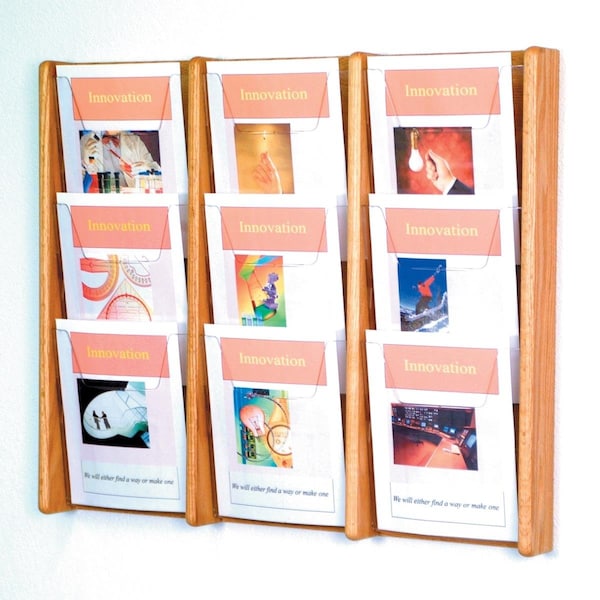 Vertex 3 x 3 in. Stance 9 Pocket Wall Display - Black, Mahogany & Light Oak - VE3964458