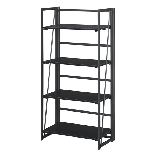 Convenience Concepts Extra Folding 4 Tier Bookshelf, Black - HI2540425