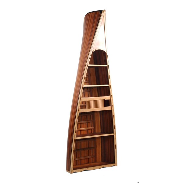 Homeroots Wooden Canoe Book Shelf 31 x 90 x 20.5 in. - 364286