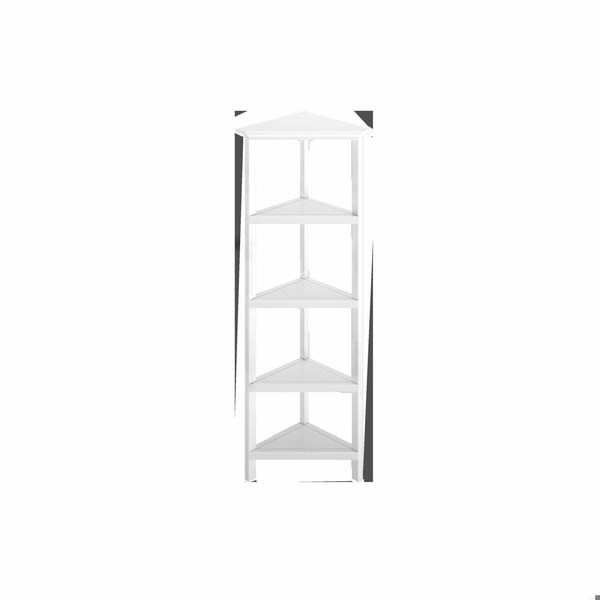 Homeroots 60 in. Bookcase with 2 Shelves, White - 379944