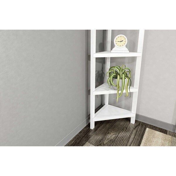 Homeroots 60 in. Bookcase with 2 Shelves, White - 379944