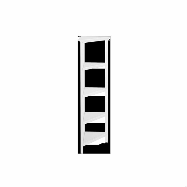 Homeroots 60 in. Bookcase with 2 Shelves, White - 379944